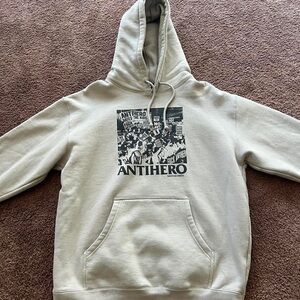 Anti-Hero Men's Cream and Tan Hoodie